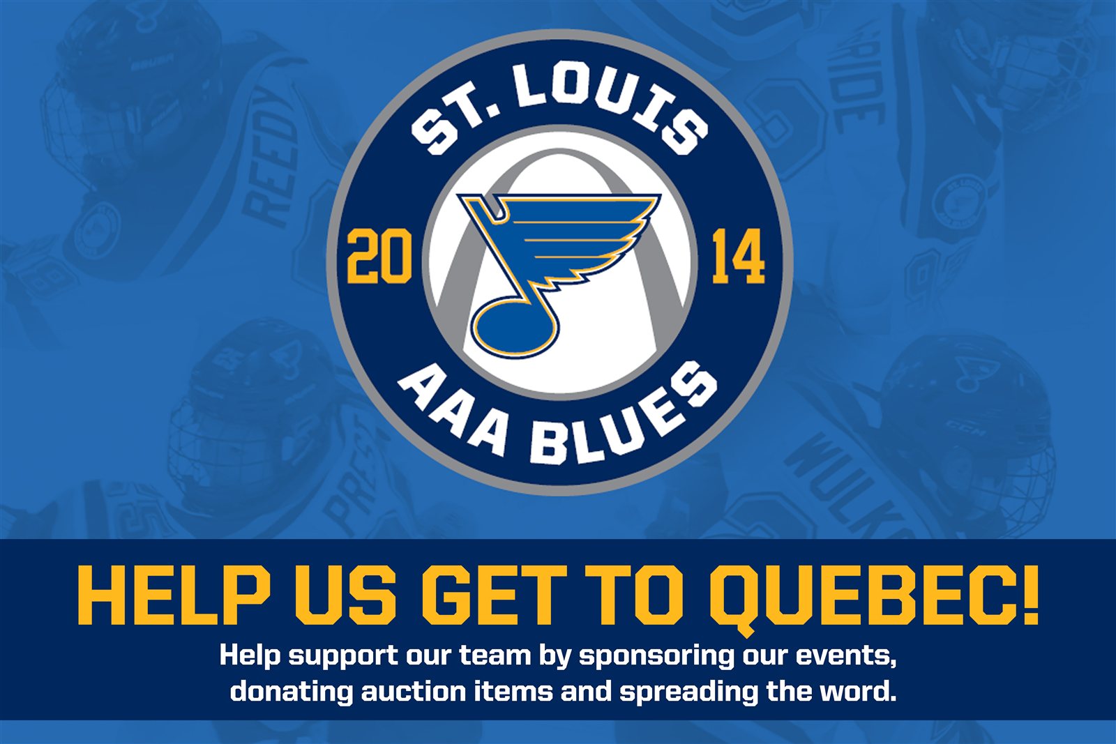 Help Us Get to Quebec! Facebook ad graphic